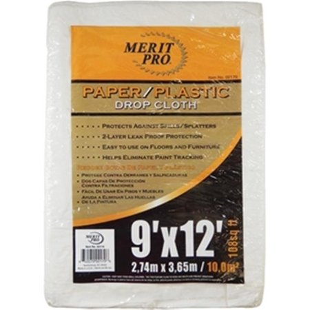 MERIT PRO Merit Pro 2170 9 x 12 ft. Paper And Plastic Laminated Drop Cloth 652270021706